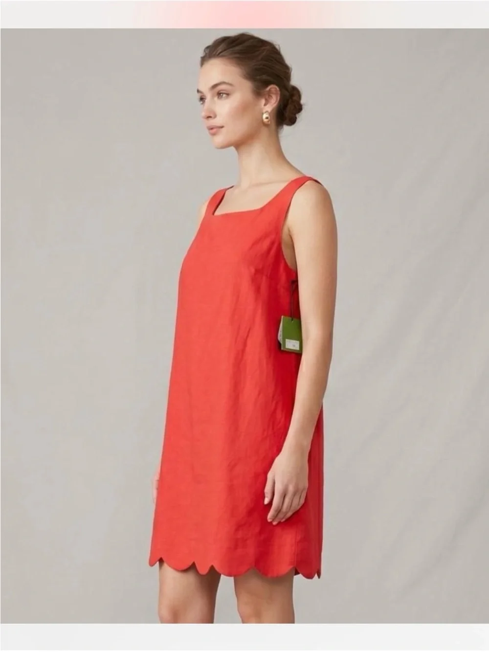 NWT ~ Kate Spade Coral Scallop-Hem Sleeveless Shift Dress ~ Size XL